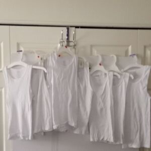 Fruit of the Loom Lightweight Sleeveless T-Shirt Bundle - Size (10/12) - White